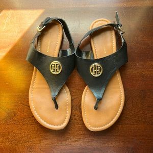 Tommy Hilfiger Black leather sandals
